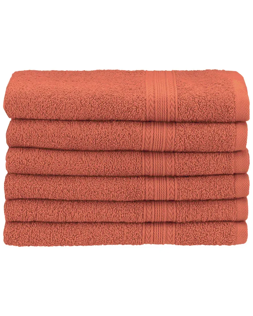 Eco-Friendly 6pc Hand Towel Set - Coral, Cotton