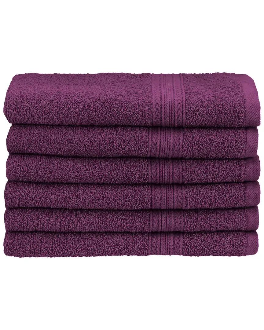 Eco-Friendly 6pc Hand Towel Set - Eggplant, Cotton