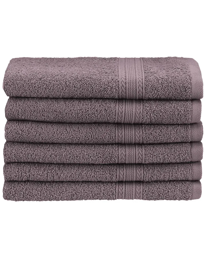 Eco-Friendly 6pc Hand Towel Set - Graphite, Cotton