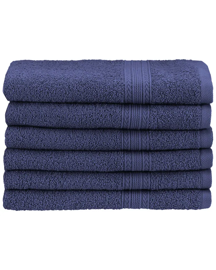 Eco-Friendly 6pc Hand Towel Set - Navy, Cotton