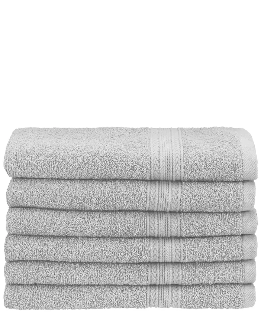 Eco-Friendly 8pc Absorbent Cotton Hand Towel Set - Silver image