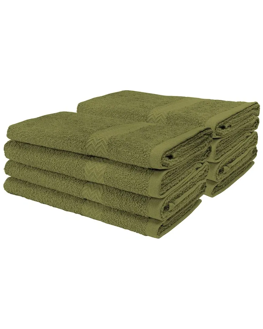 Eco-Friendly 8pc Absorbent Hand Cotton Towel Set - Green