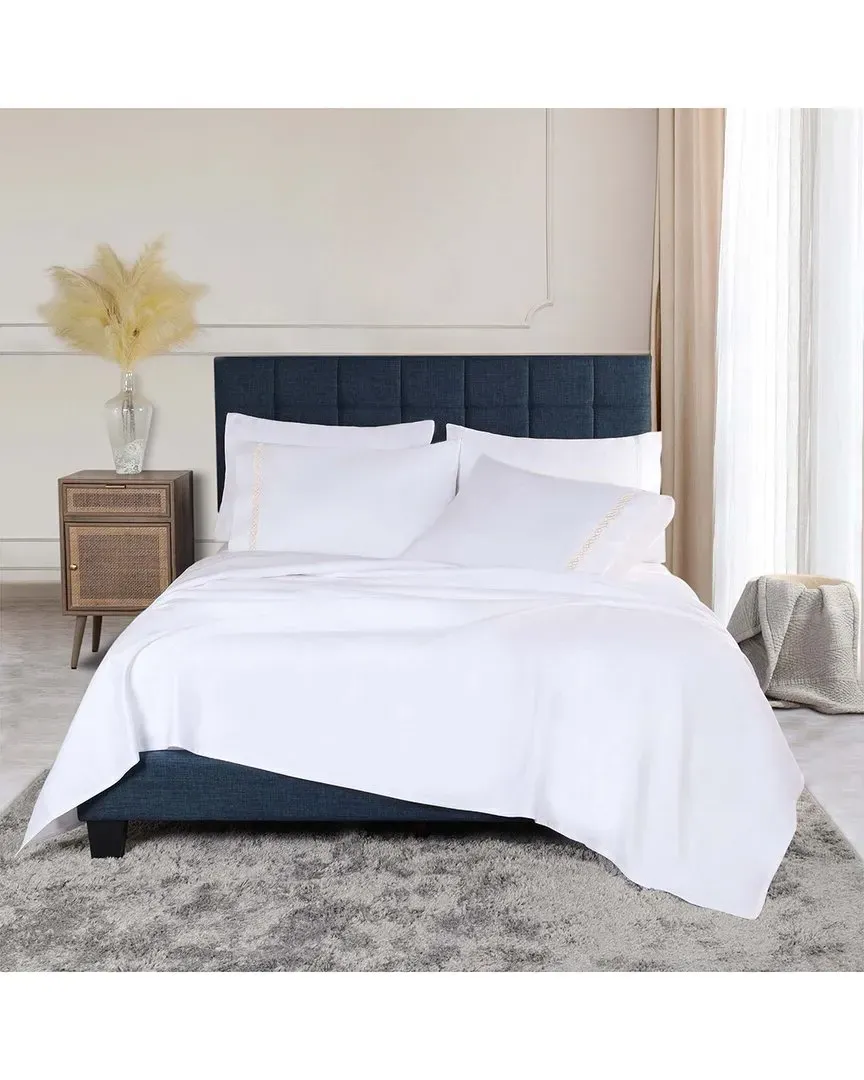 Egyptian Cotton 1000 Thread Count Embroidered Bed Sheet Set
