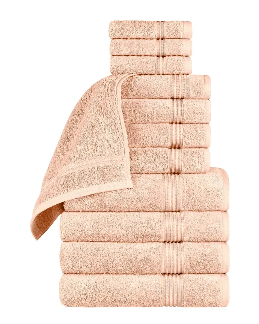 Egyptian Cotton 12pc Towel Set - Peach