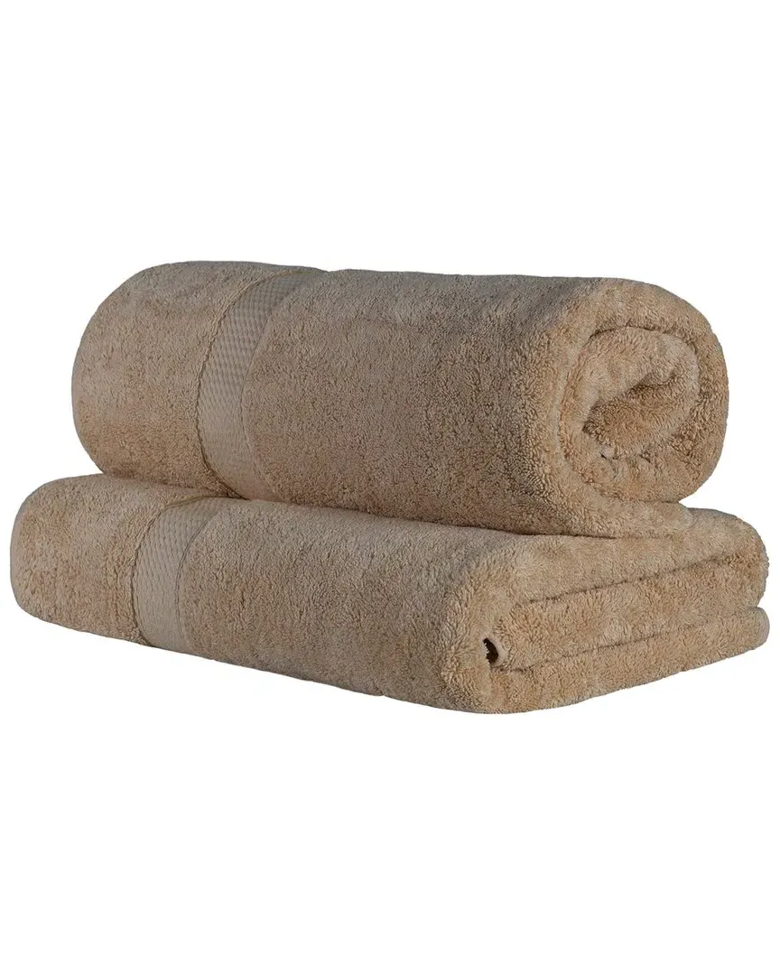 Egyptian Cotton 2Pc Bath Sheet Set - Brown