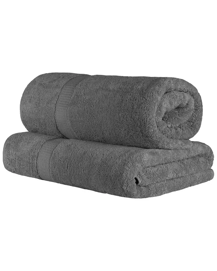 Egyptian Cotton 2Pc Bath Sheet Set - Charcoal