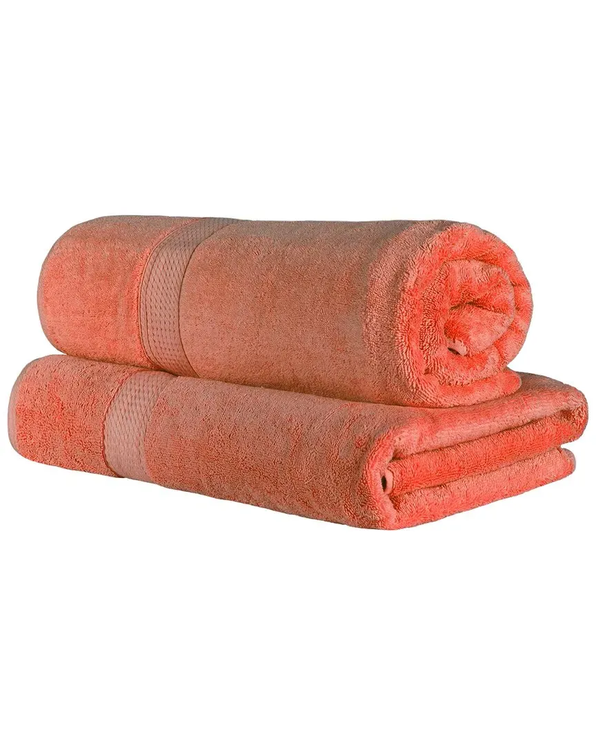 Egyptian Cotton 2Pc Bath Sheet Set - Coral