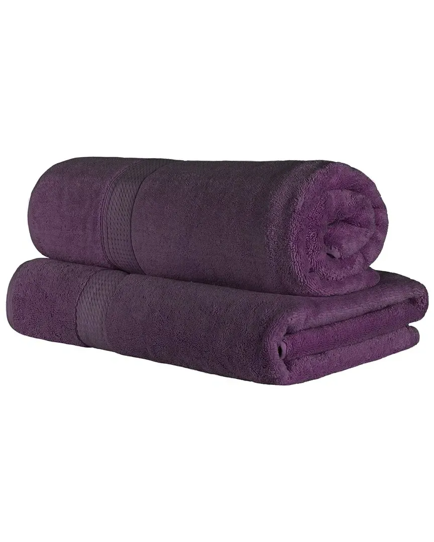 Egyptian Cotton 2Pc Bath Sheet Set - Purple