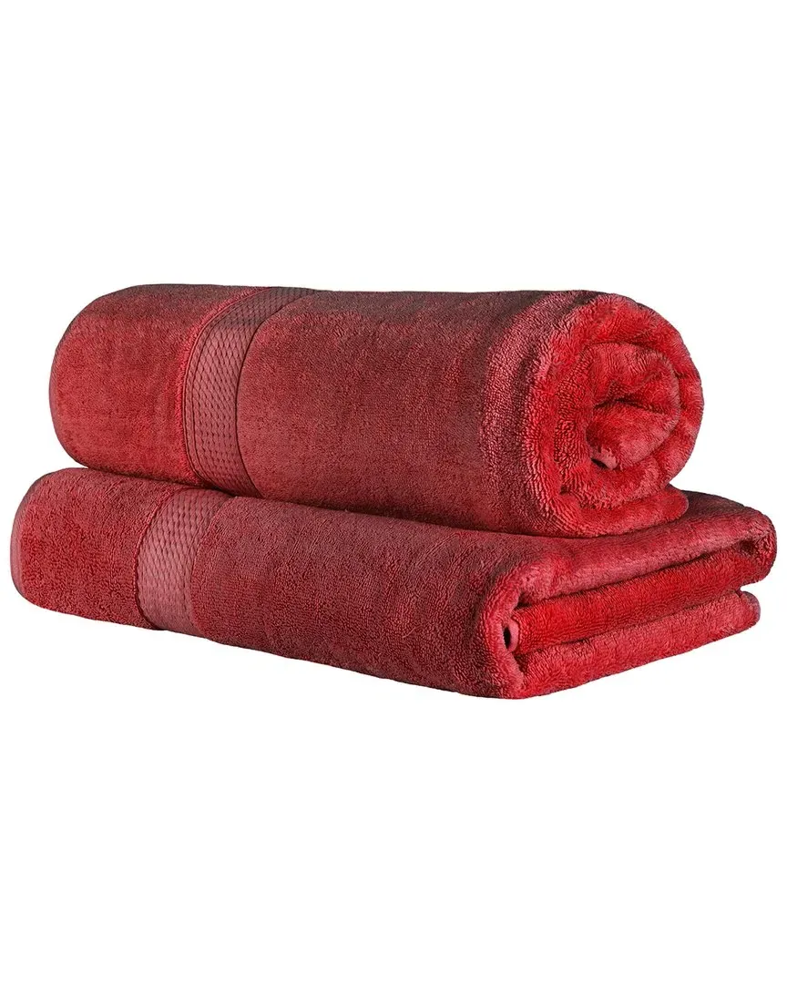 Egyptian Cotton 2Pc Bath Sheet Set - Red
