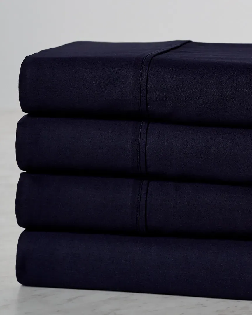 Egyptian Cotton 300 Thread Count Deep Pocket Sheet Set - Navy Blue