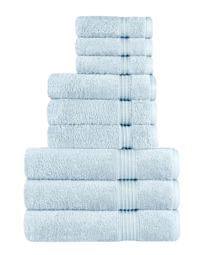 Egyptian Cotton 9pc Towel Set - Light Blue