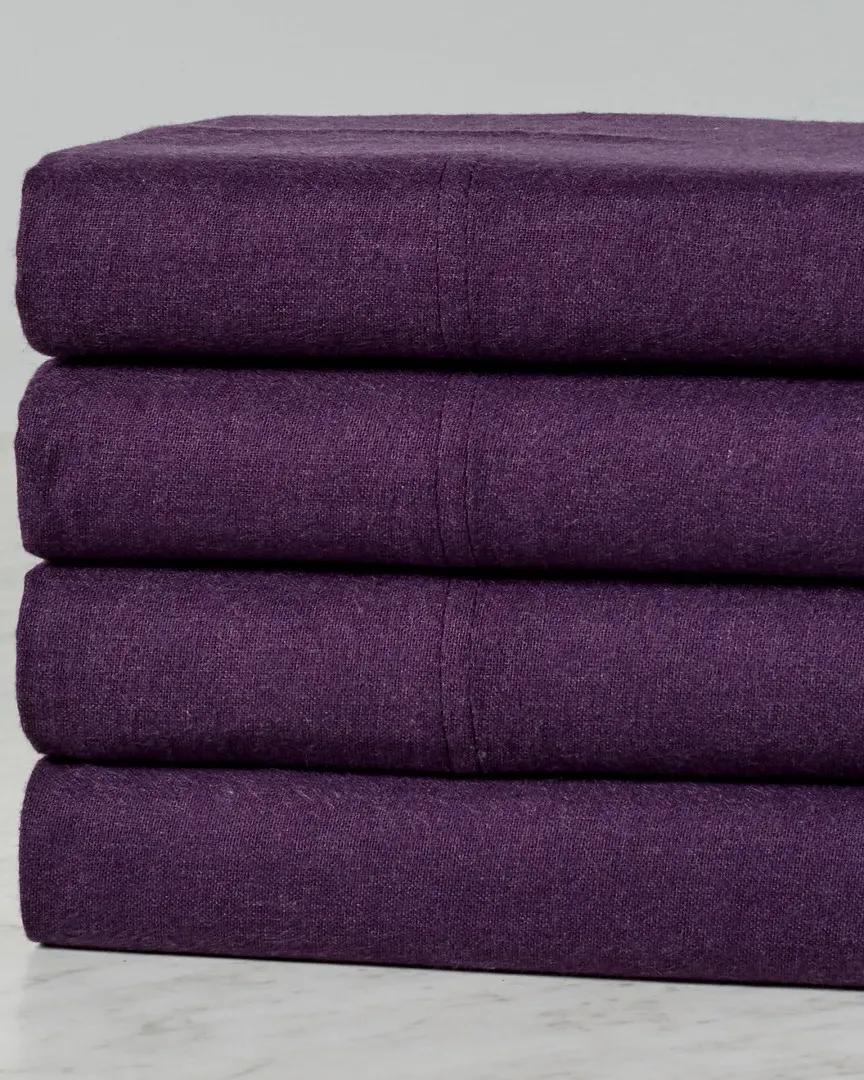 Flannel Deep Pocket Sheet Set - Purple, Cotton