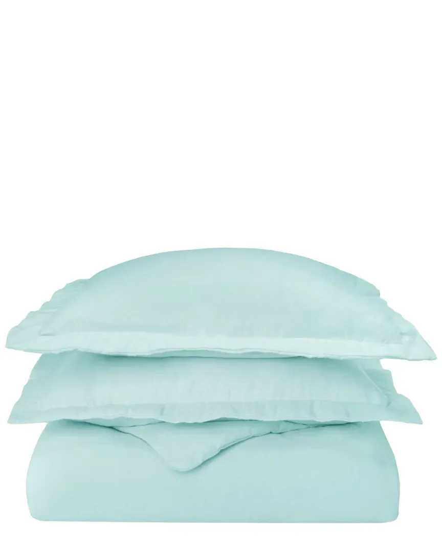 Flannel Duvet Set - Light Blue