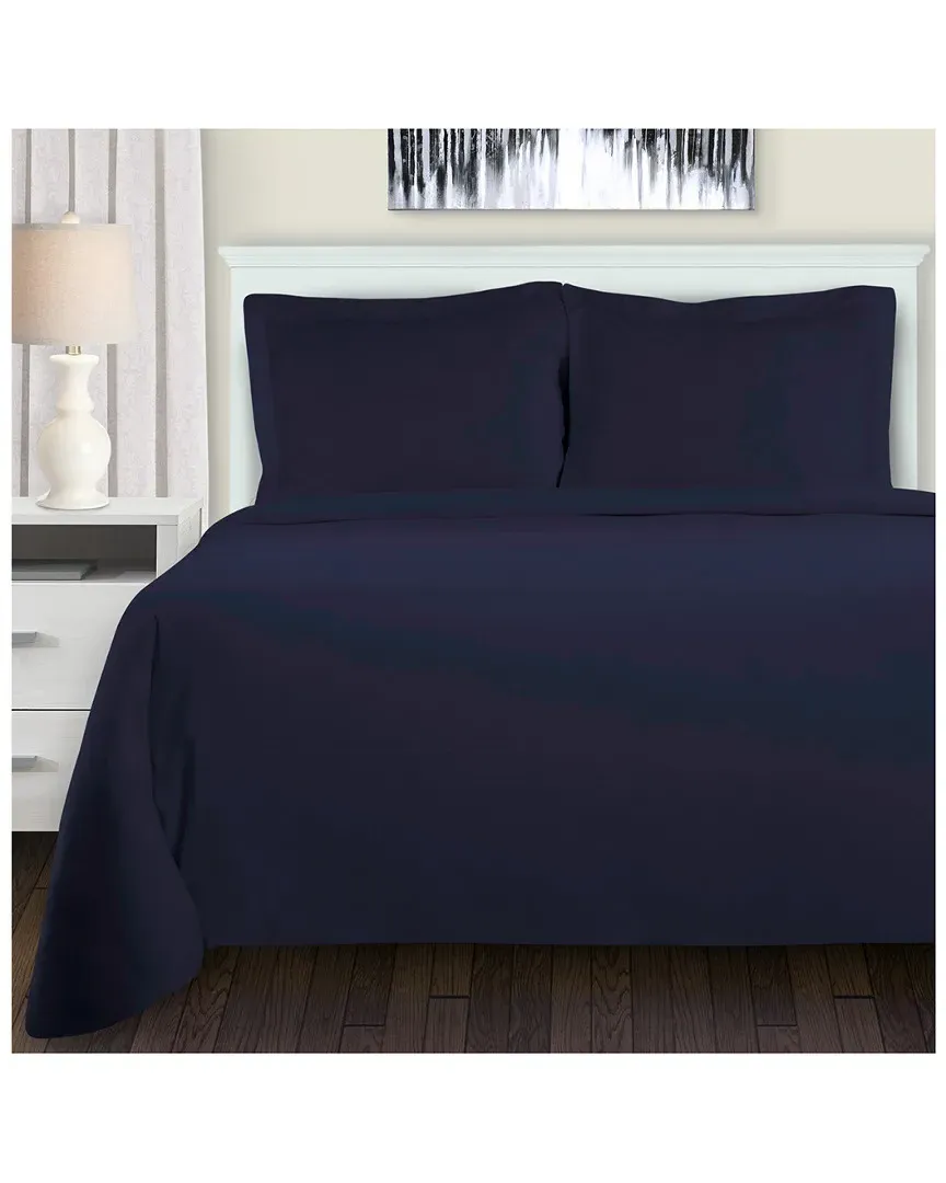 Flannel Duvet Set - Navy Blue