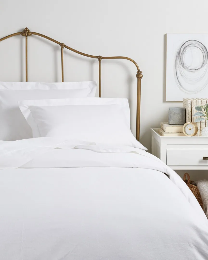 Flannel Duvet Set - White