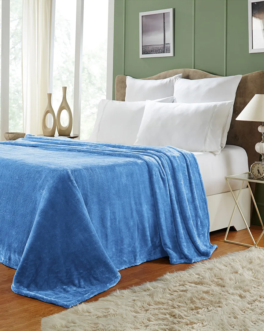 Fleece Microfiber Throw - Blue, Polyester