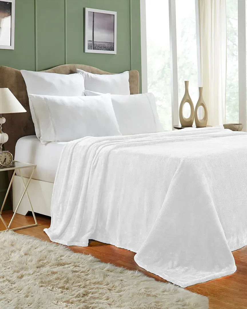Fleece Microfiber Throw - White, Polyester image