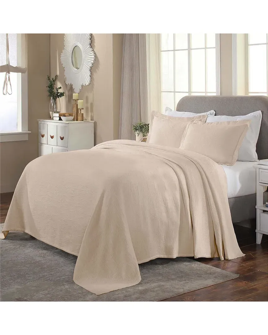 Florin Matelasse Jacquard Bedspread & Pillow Sham Set - Linen
