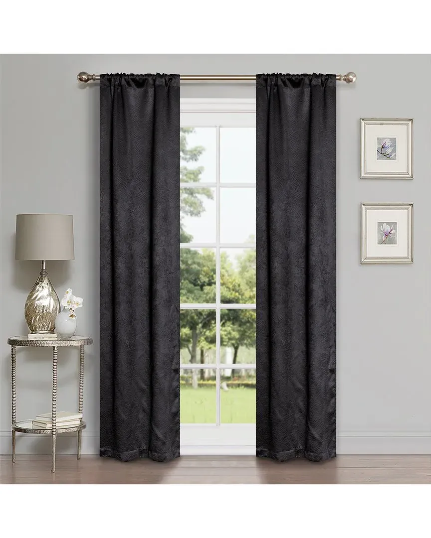 Geometric Waves Blackout 2pc Curtain Panel Set - Grey image
