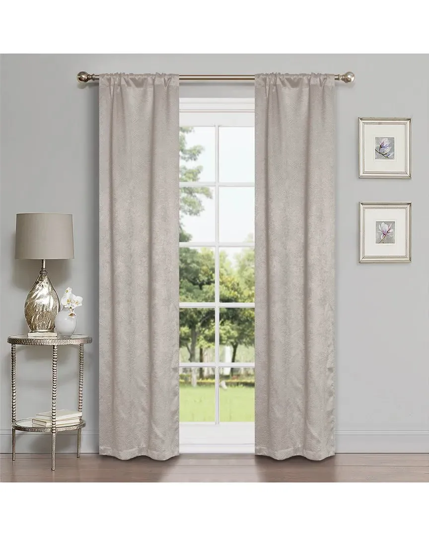 Geometric Waves Blackout 2pc Curtain Panel Set - Ivory