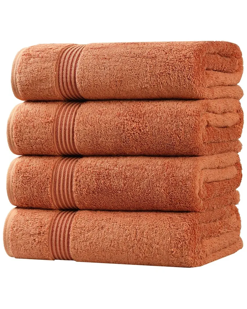 Heritage Set of 4 Bath Towels - Caramel Brown, Egyptian Cotton image
