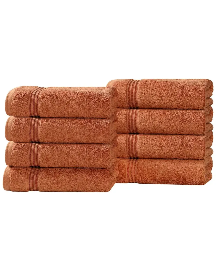 Heritage Set of 8 Hand Towels - Caramel Brown, Egyptian Cotton image