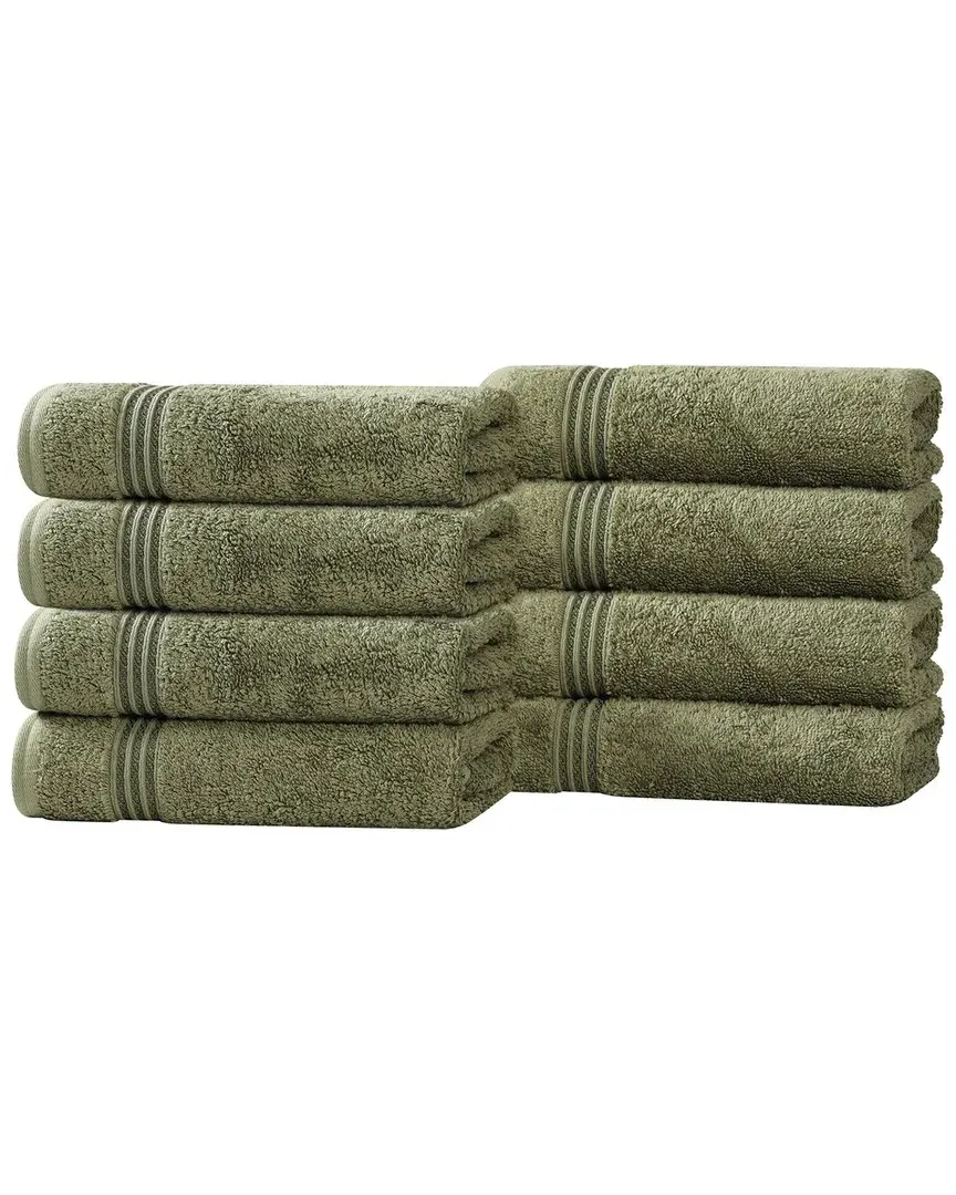 Heritage Set of 8 Hand Towels - Forest Green, Egyptian Cotton