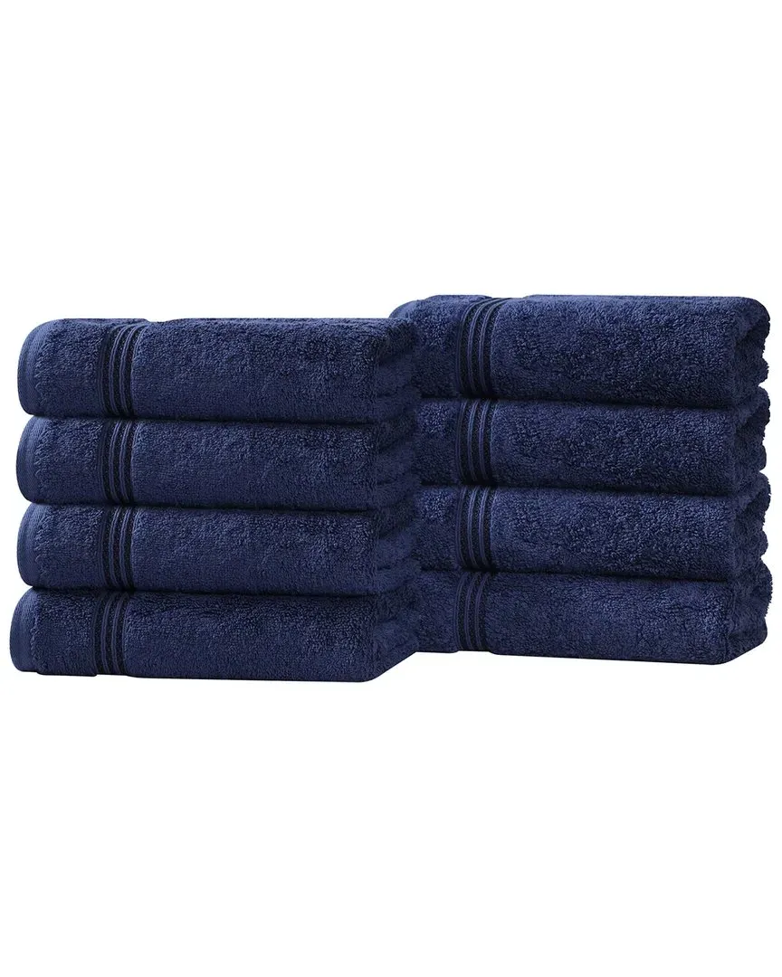 Heritage Set of 8 Hand Towels - Navy Blue, Egyptian Cotton