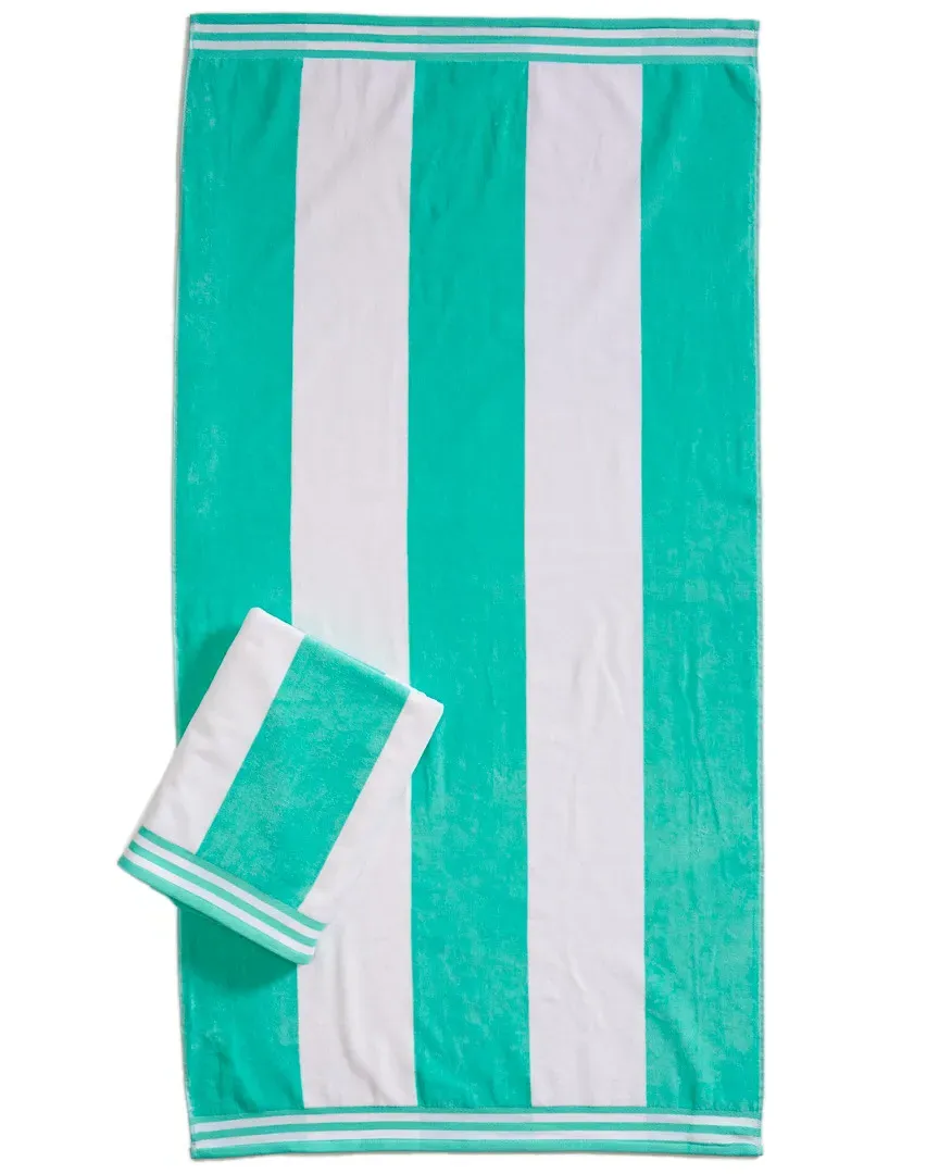 Home City Set of 2 Cabana Stripes Beach Towels - Mint image
