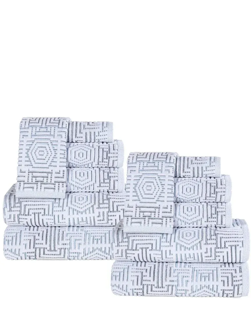 Jasper 12-Piece Towel Set - Blue, Cotton