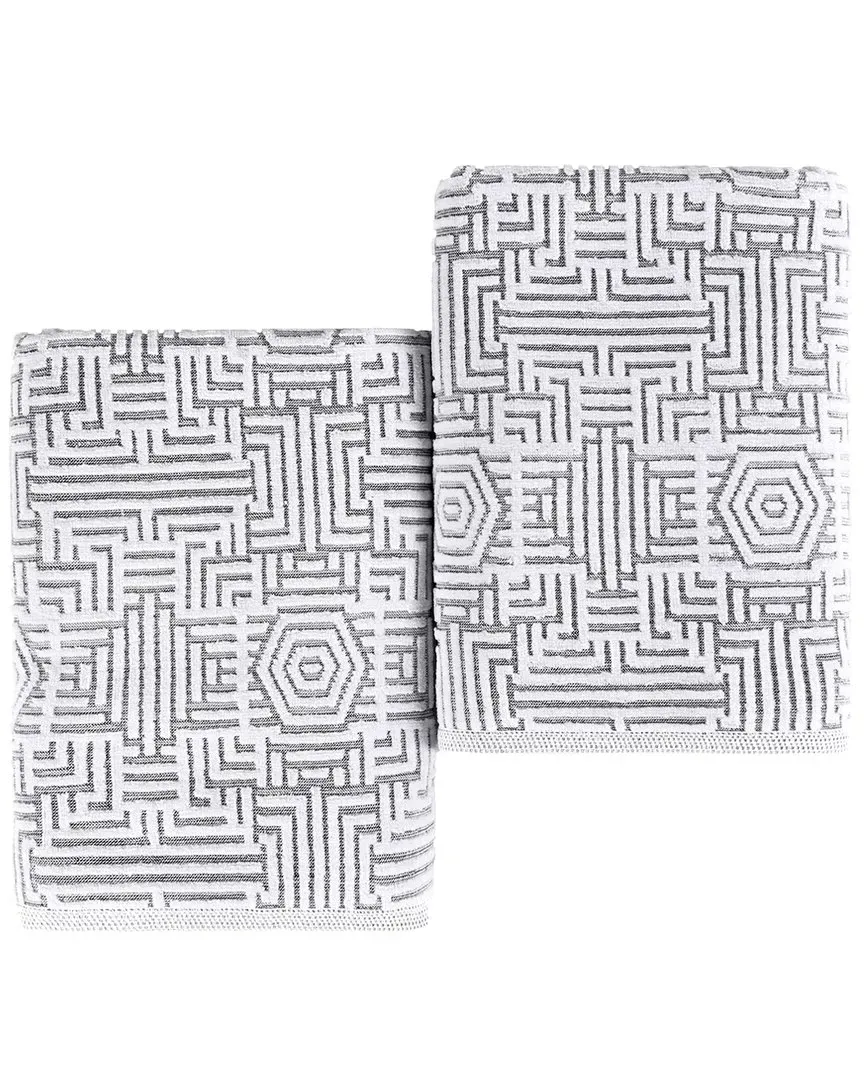 Jasper Set of 2 Bath Sheets - Charcoal, Cotton