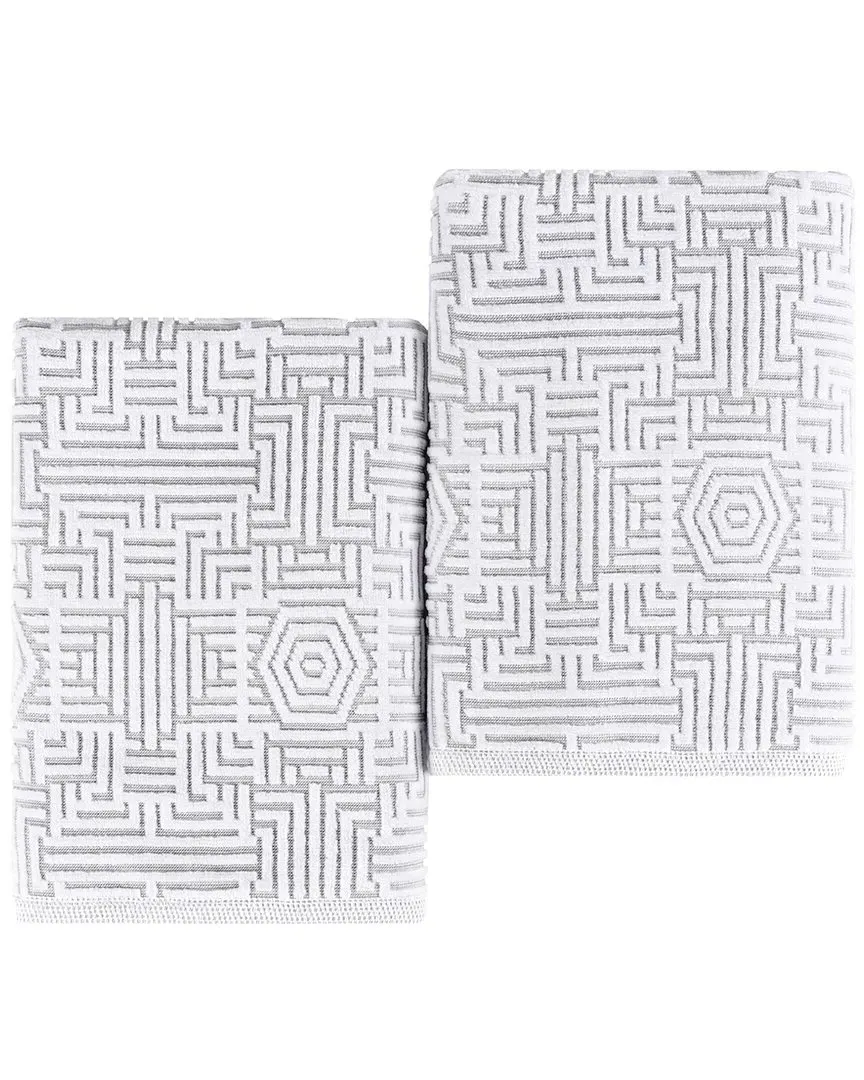 Jasper Set of 2 Bath Sheets - Platinum, Cotton