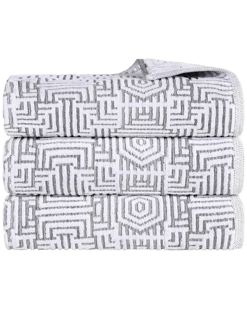 Jasper Set of 3 Bath Towels - Charcoal, Cotton