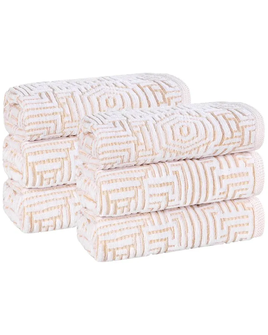 Jasper Set of 6 Hand Towels - Gold, Cotton