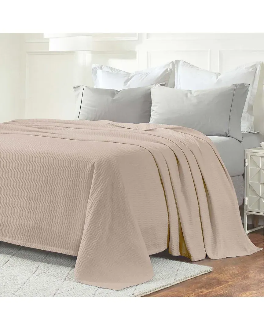 Jena Cotton Textured Chevron Lightweight Woven Blanket - Khaki