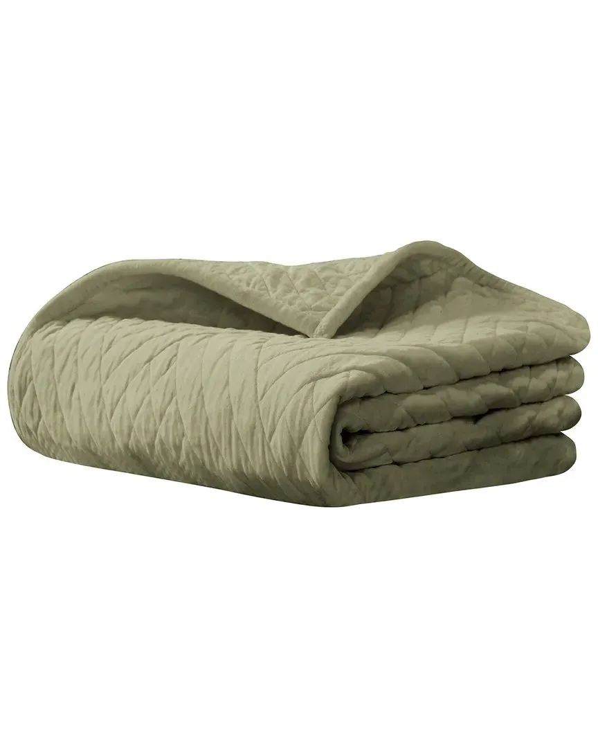 Karina Velvet Lightweight Throw - Green, Cotton