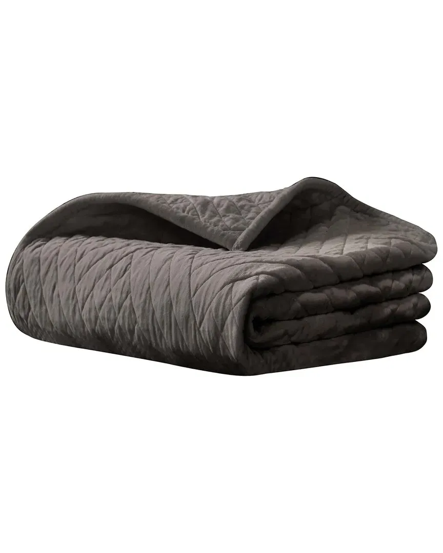 Karina Velvet Lightweight Throw - Grey, Cotton