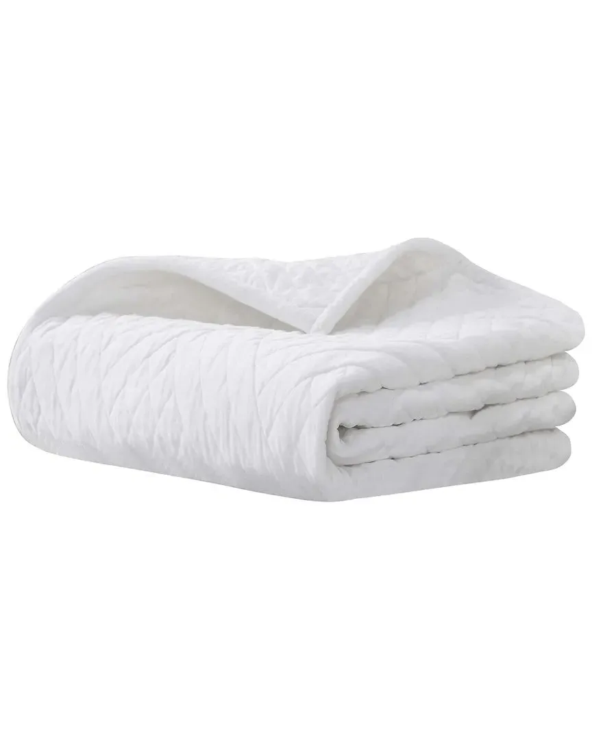 Karina Velvet Lightweight Throw - White, Cotton