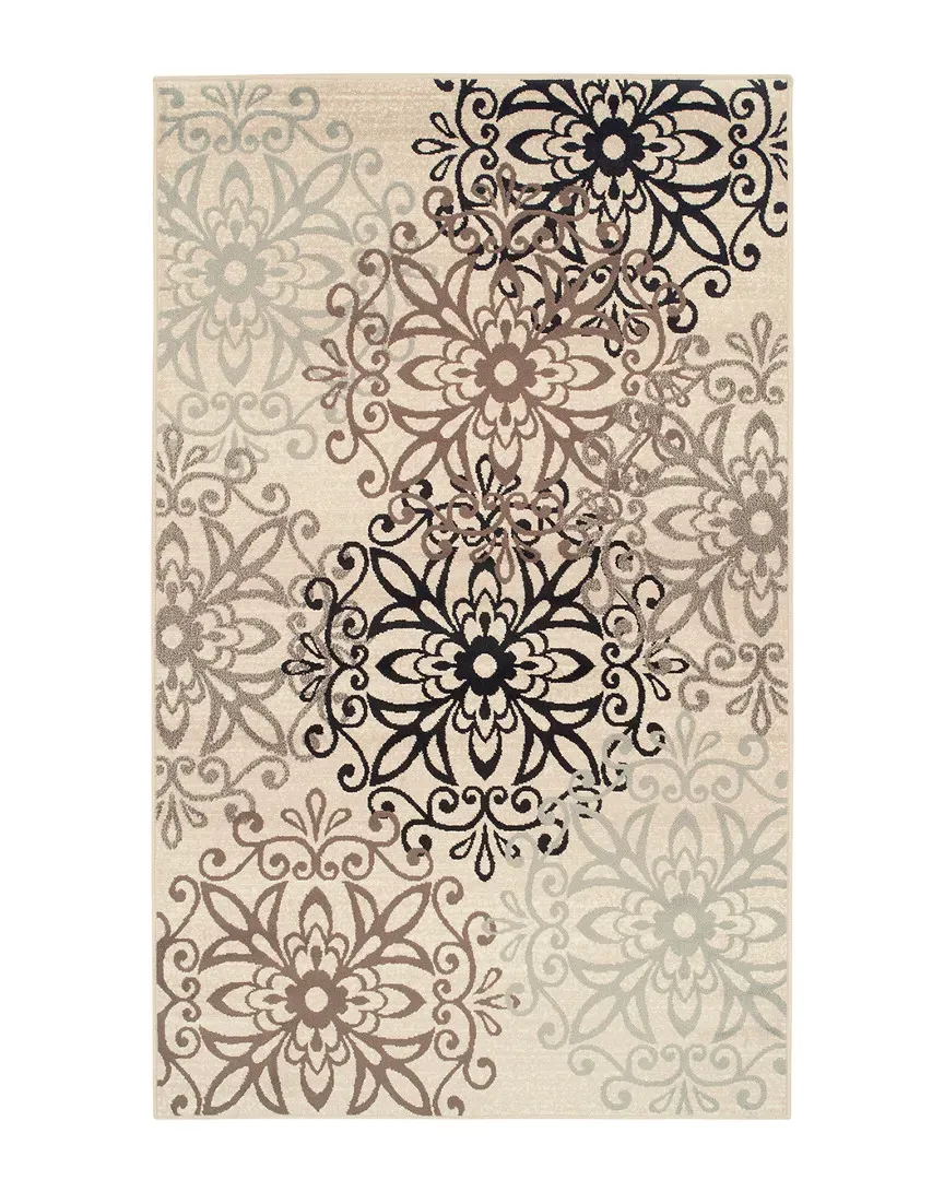 Leigh Floral Medallion Rug - Beige, Polypropylene image