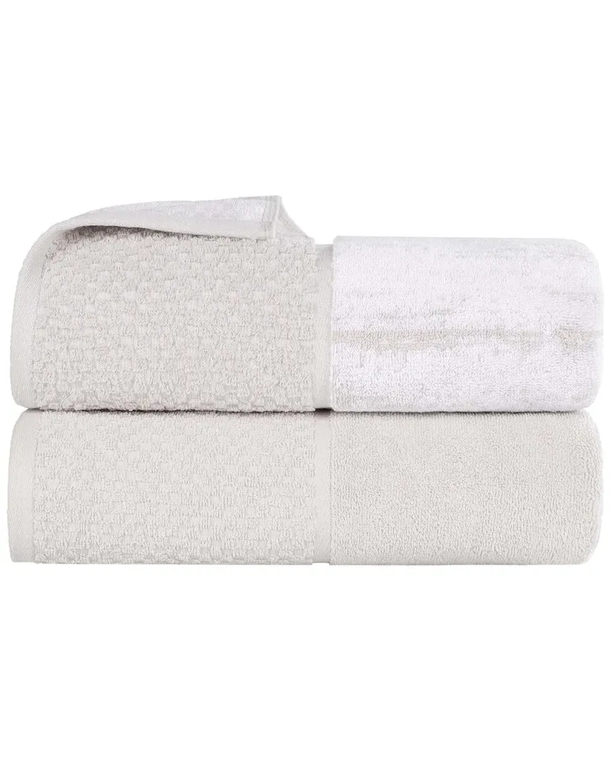 Lodie 2-Piece Bath Sheet Set - Stone White, Cotton