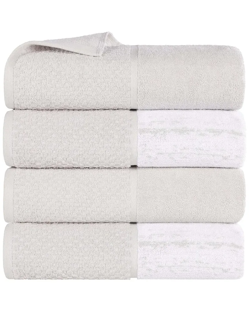 Lodie 4-Piece Bath Towel Set - Stone White, Cotton
