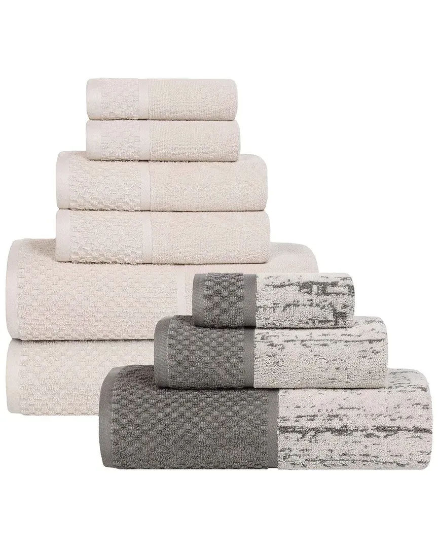 Lodie 9-Piece Towel Set - Ivory Charcoal, Cotton