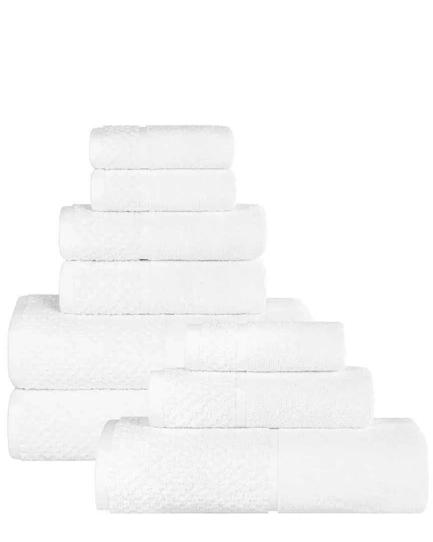 Lodie 9-Piece Towel Set - White, Cotton
