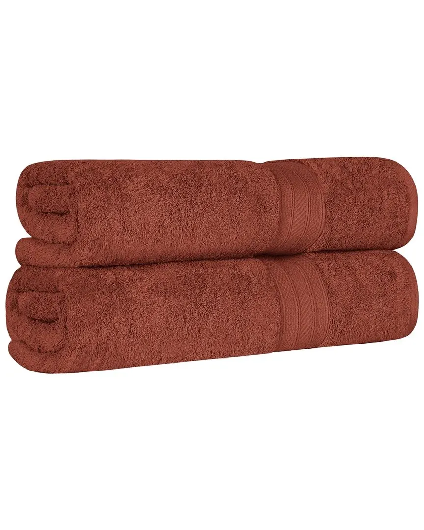 Long Staple Combed Cotton 2Pc Bath Sheet Set - Brown