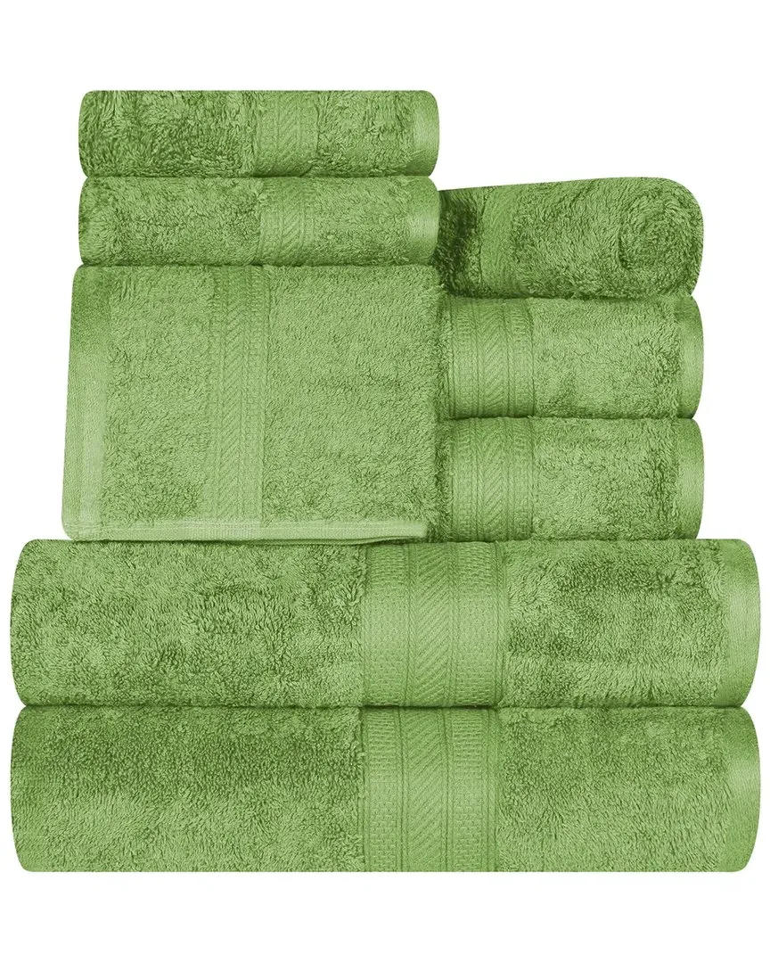 Long Staple Combed Cotton 8Pc Towel Set - Green