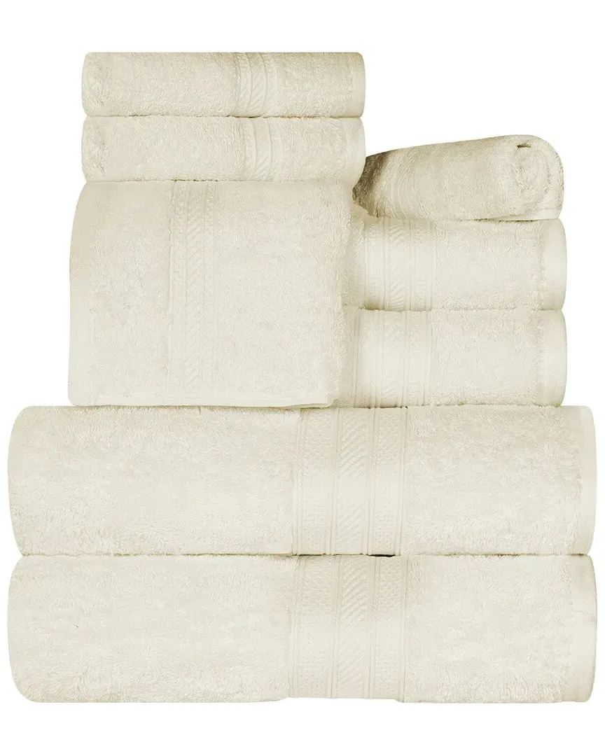 Long Staple Combed Cotton 8Pc Towel Set - Ivory