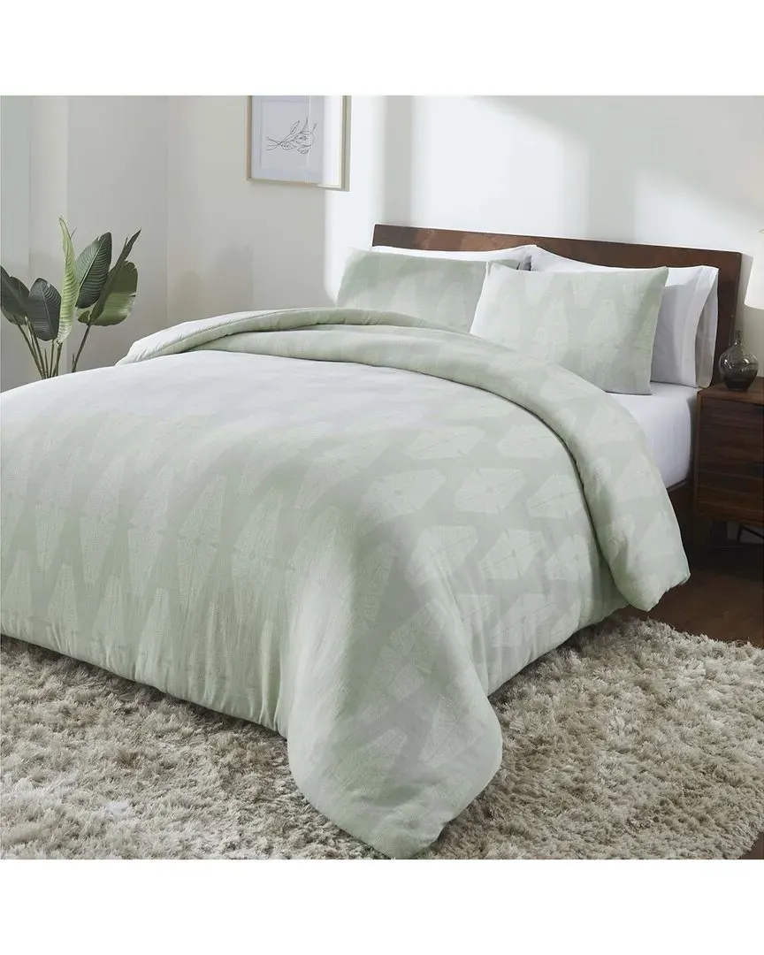 Manali Woven Breathable Geometric Comforter Set - Green, Cotton image