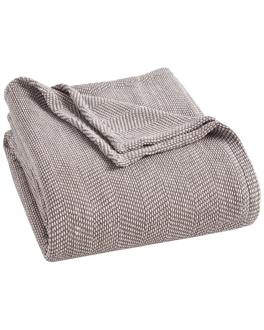 Maya Chenille Herringbone Blanket - Brown, Cotton