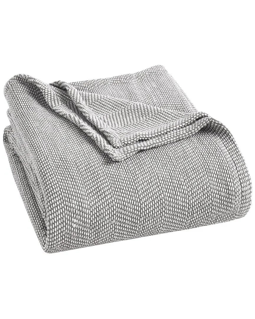 Maya Chenille Herringbone Throw - Grey, Cotton image