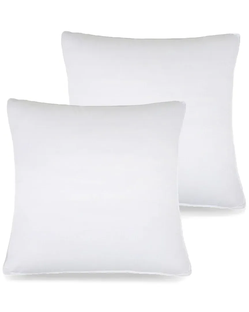 Microfiber Square Euro Pillow Inserts Set - White